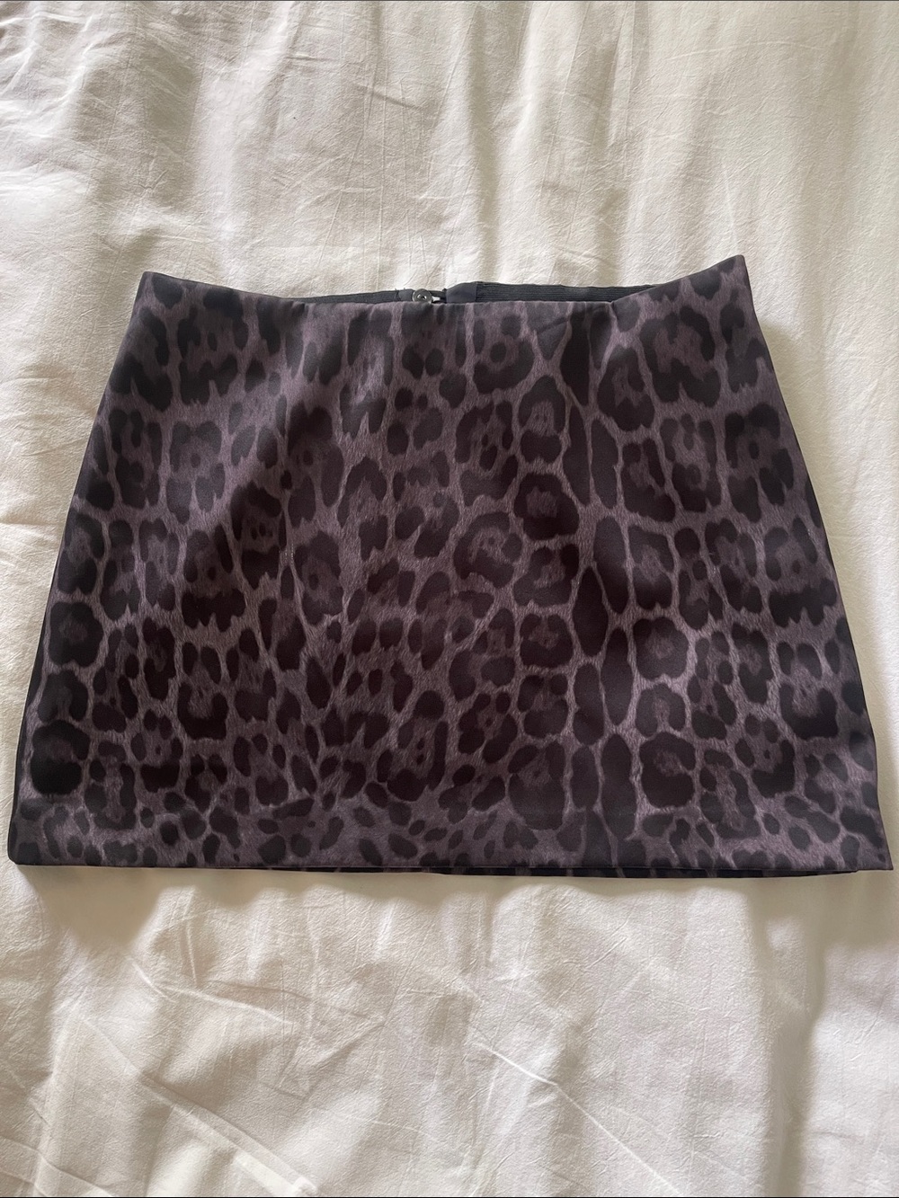 Women's Black Leopard Print Mini Skirt